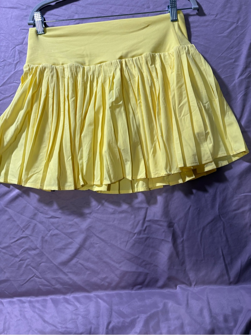 all in motion Yellow Pleated Skater Mini Skirt